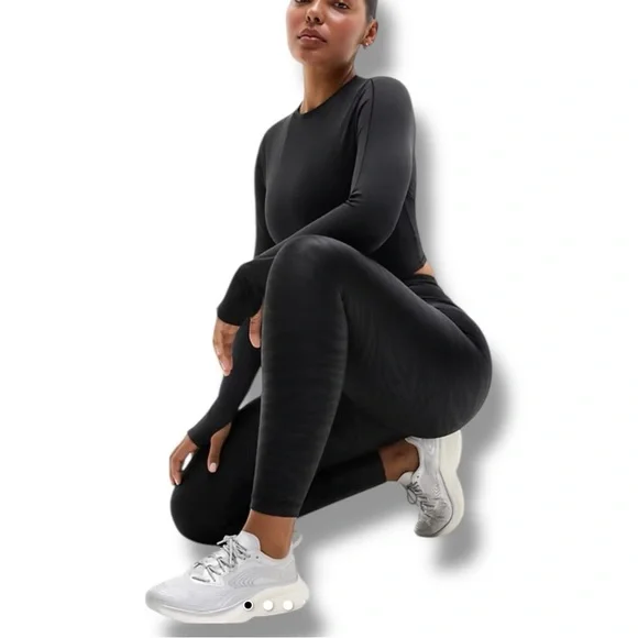 ATHLETA Simone Biles Shine High Rise Elation 7/8 Legging - Black Zebra Shine XL - Picture 1 of 10